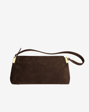 Geanta Baguette Aurora, Chocolate Suede