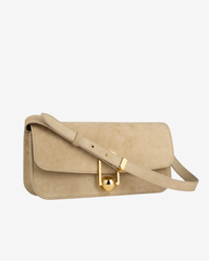 Geanta Baguette Eon, Bej Suede