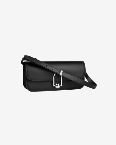 Geanta Baguette EON cu Detalii Argintii, Neagra