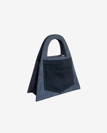 Geanta Mini din Denim "Lock", Neagra