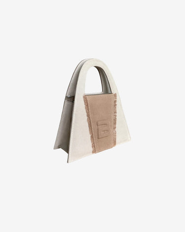 Geanta Mini din Denim "Lock", Cafe au Lait