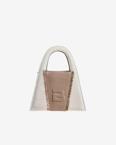 Geanta Mini din Denim "Lock", Cafe au Lait