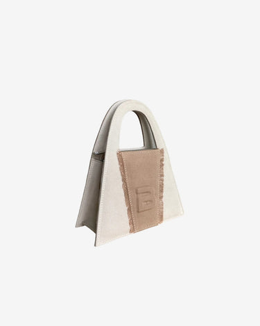 Mini Denim Bag "Lock", Cafe au Lait