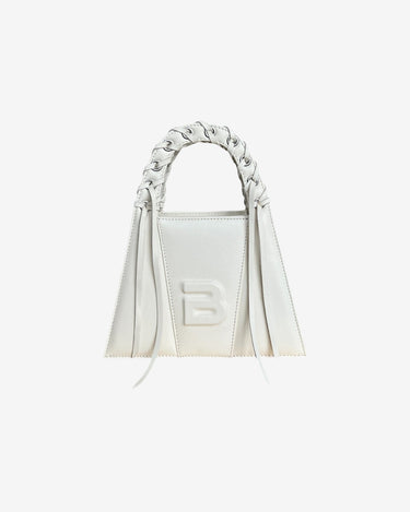 Geanta Mini Franjuri "Lock", Dirty White