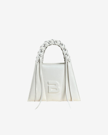 Geanta Mini Franjuri "Lock", Dirty White