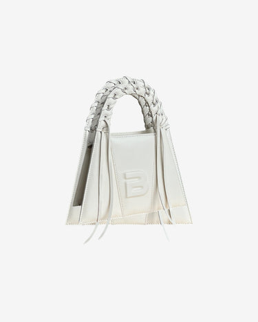 Geanta Mini Franjuri "Lock", Dirty White