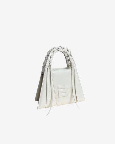 Mini Fringe Bag "Lock", Dirty White