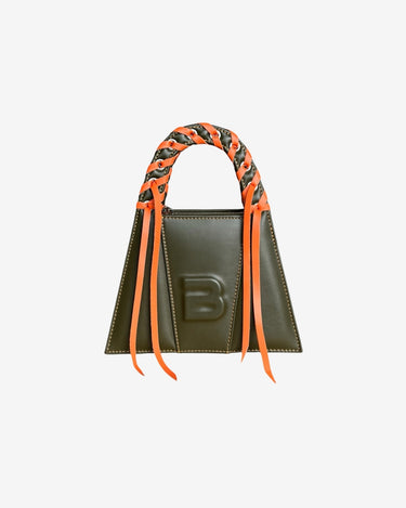 Geanta Mini Franjuri "Lock", Khaki