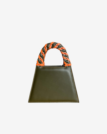 Geanta Mini Franjuri "Lock", Khaki