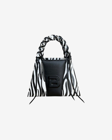 Geanta Mini Franjuri "Lock", Zebra