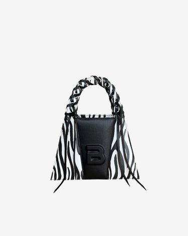 Geanta Mini Franjuri "Lock", Zebra