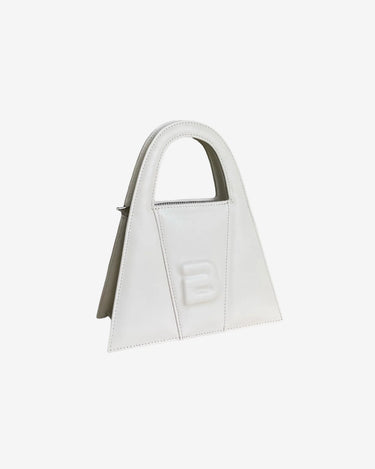 Geanta Mini de Piele "Lock", Off White