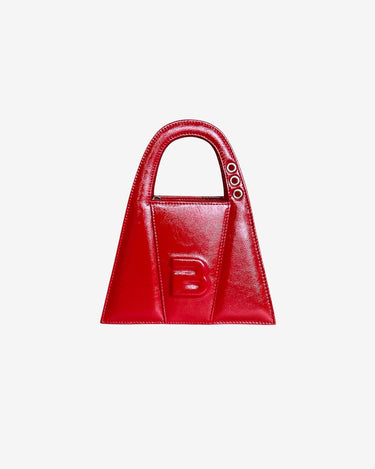Geanta Mini din Piele Lacuita "Lock", Rosie