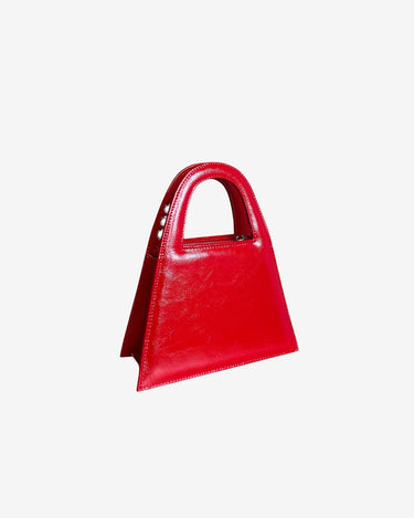 Geanta Mini din Piele Lacuita "Lock", Rosie