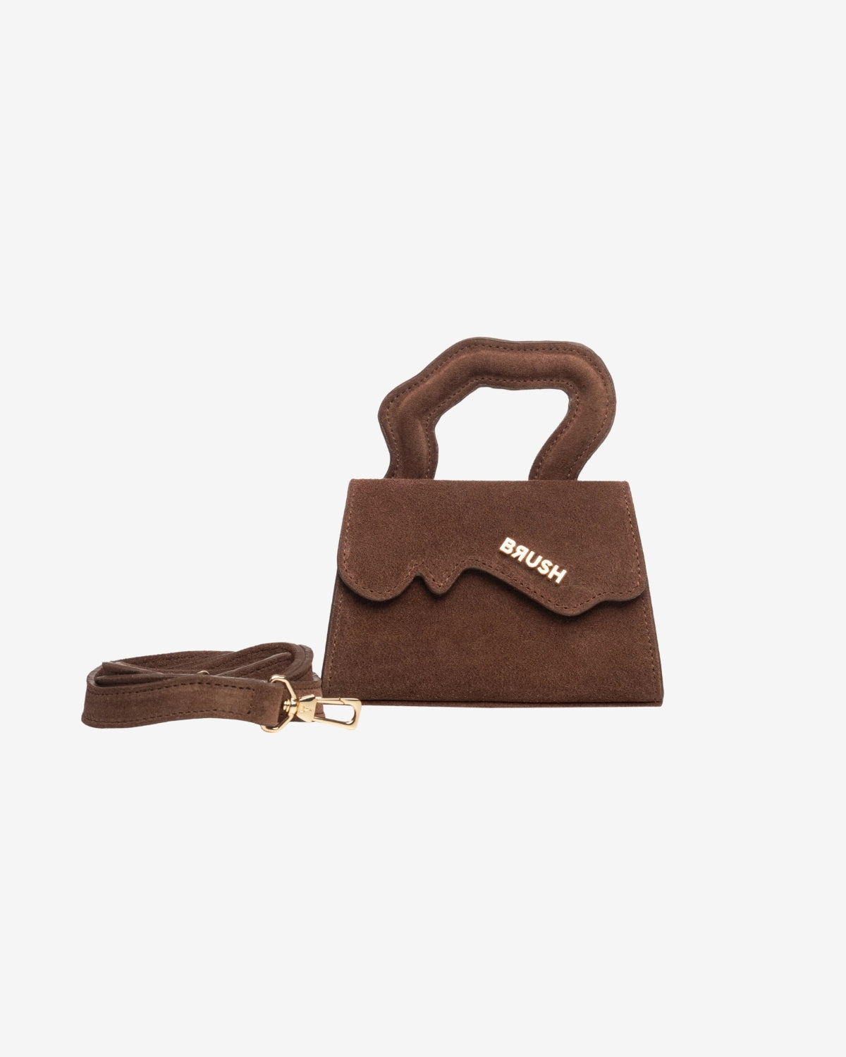 Geanta de Piele "Baby Leak", Maro, Brush