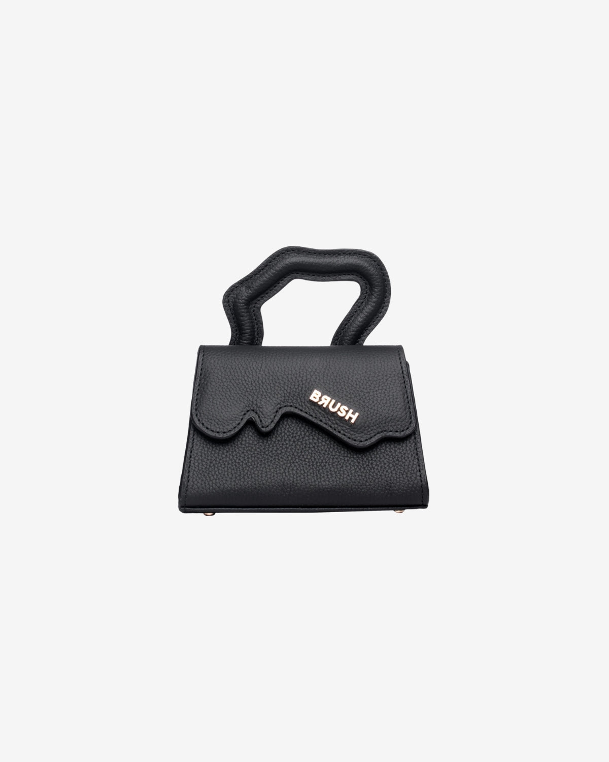Geanta de Piele "Baby Leak", Neagra, Brush