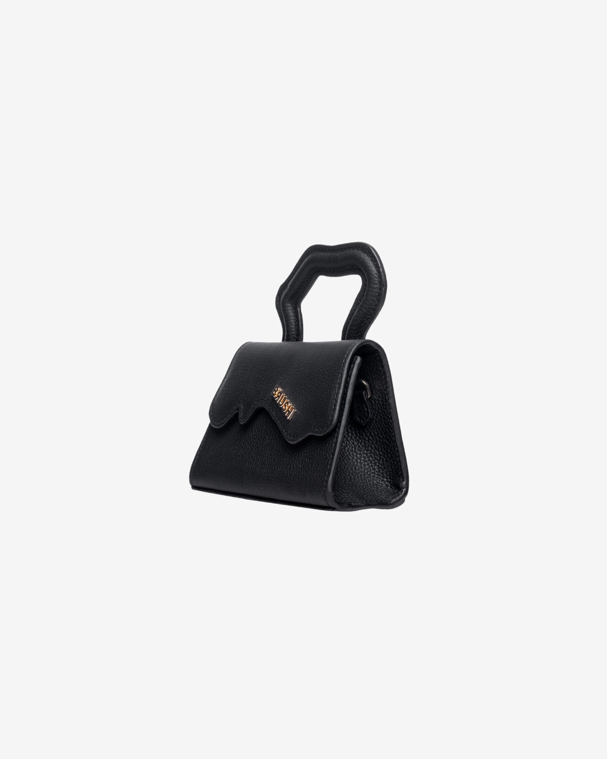 Geanta de Piele "Baby Leak", Neagra, Brush