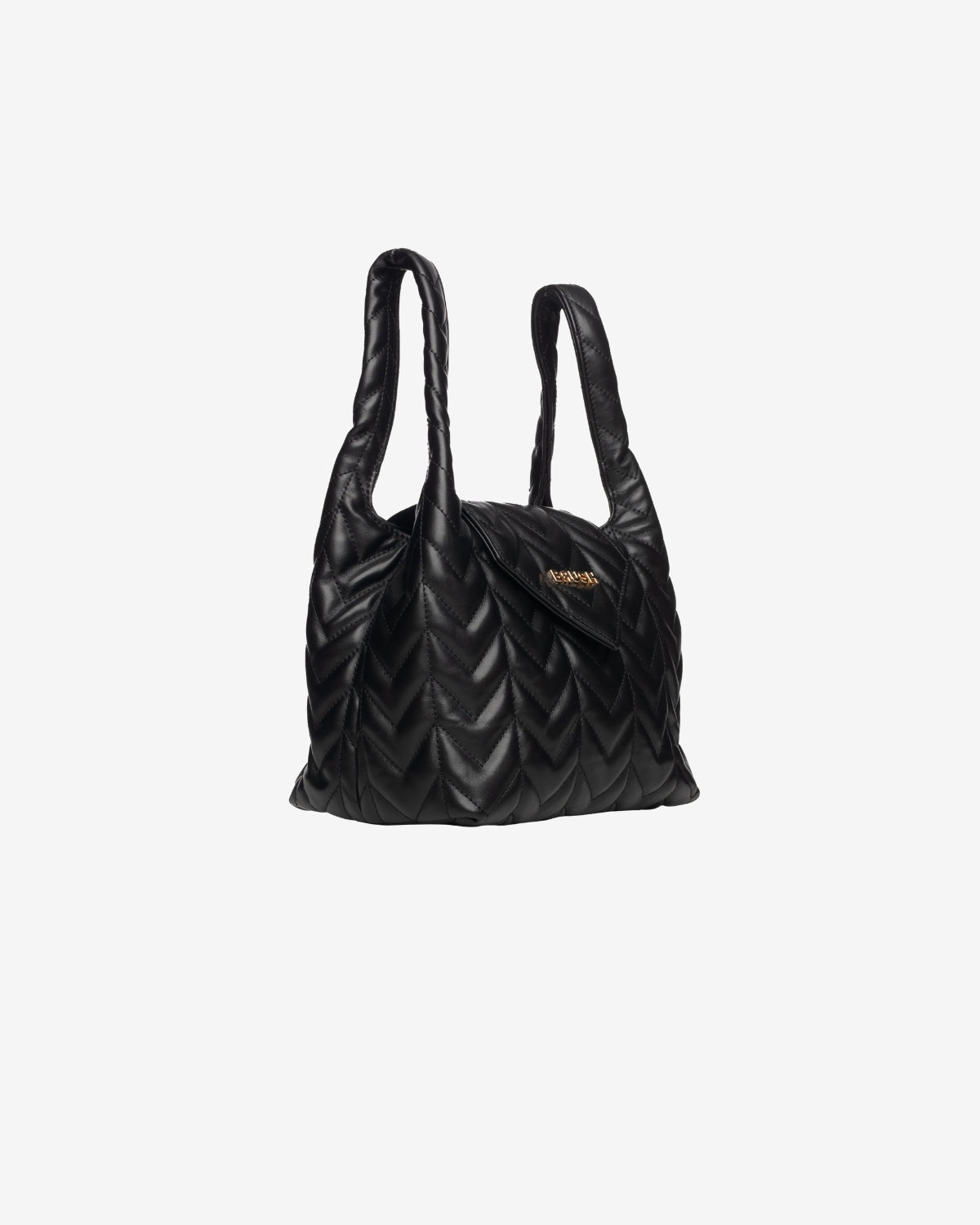 Geanta de Piele "Lulu", Neagra, Brush