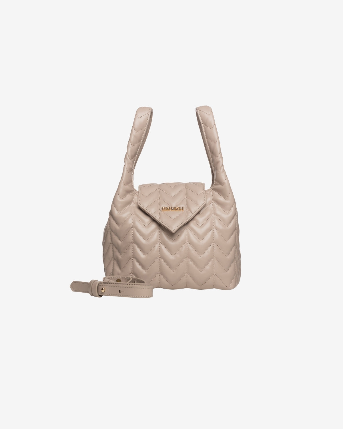 Geanta de Piele "Lulu", Taupe, Brush