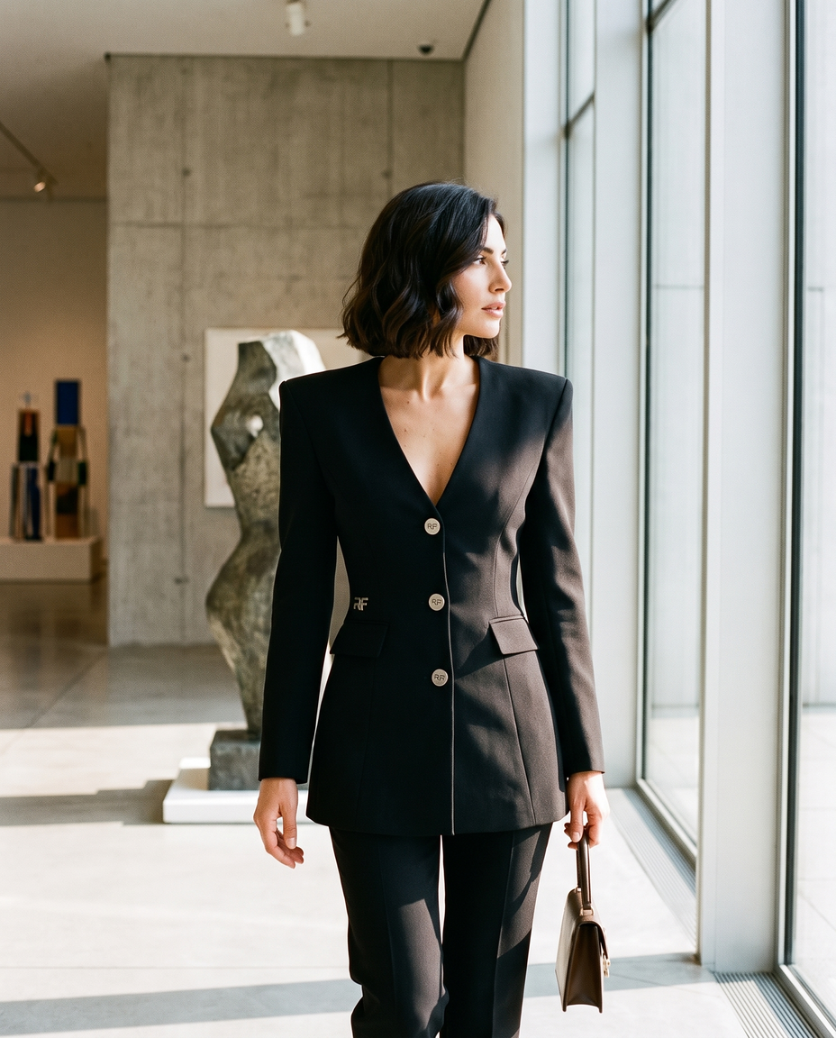 Sacou Hourglass, Negru