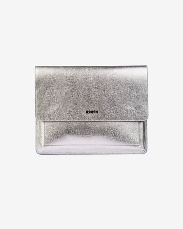 Husa Piele pentru Laptop, Argintie