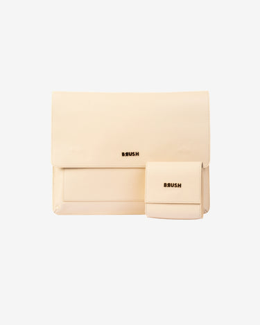 Husa Piele pentru Laptop, Crem