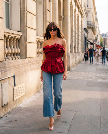 Top Bustier Rosu Corai