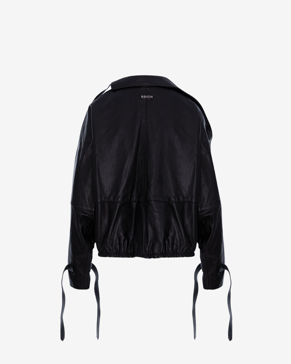 Jacheta din Piele Knot, Neagra, Brush