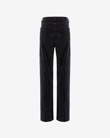 Jeans Drepti cu Strasuri, Negri