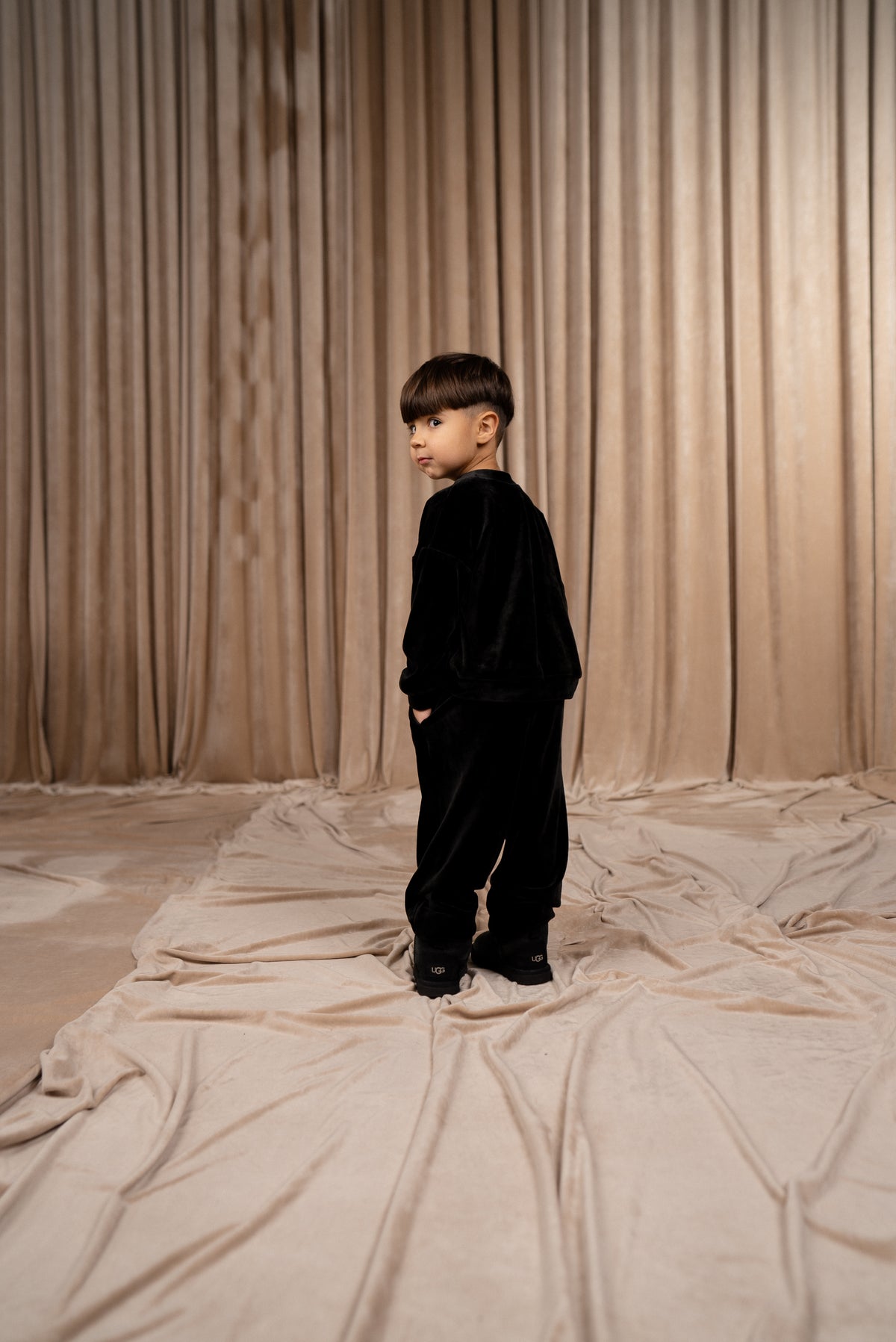 Bluza Blankie din Catifea pentru Copii, Neagra