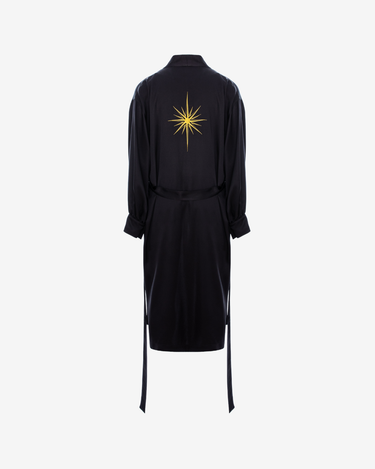 Kimono din Matase Star, Negru