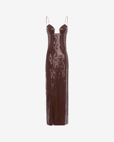 Rochie Maxi din Paiete "Luna", Maro