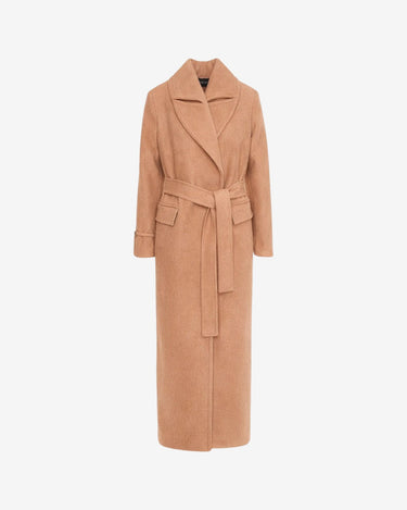 Palton Lung cu Cordon si Detalii Metalice, Bej