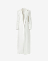 Loose fit white satin coat