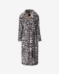 Palton din Blana Artificiala, Zebra Print