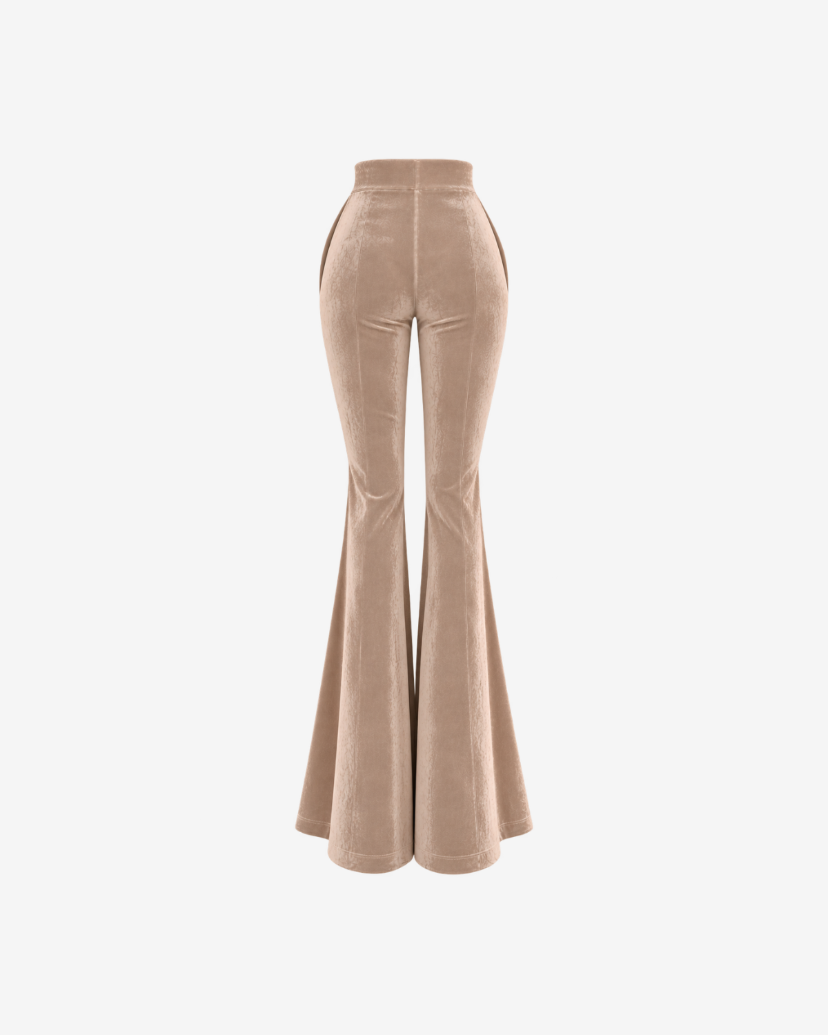 Pantaloni Trapez Blankie din Catifea, Latte
