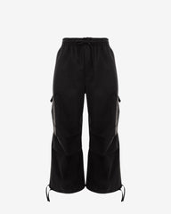 Pantaloni Cargo Largi cu Buzunare, Negri