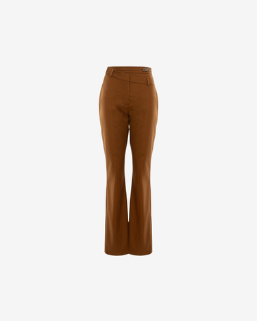 Pantaloni cu Talie Dubla, Mocha