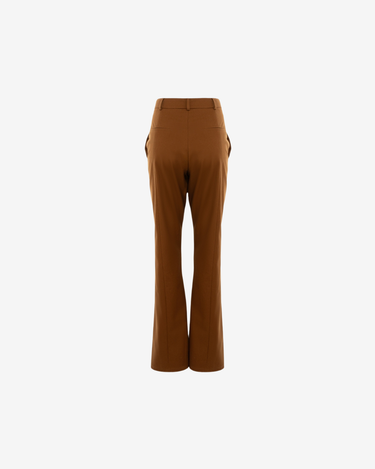 Pantaloni cu Talie Dubla, Mocha