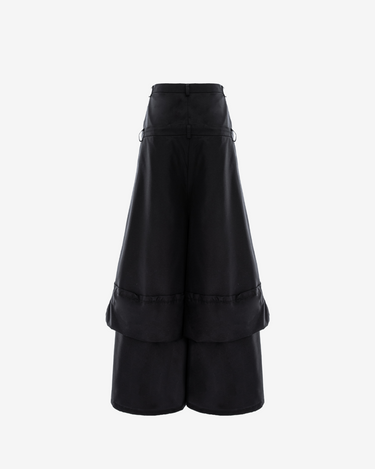 Pantaloni Evazati cu Croiala Dubla, Negri