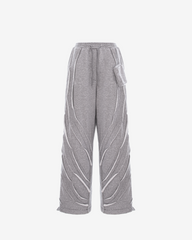 Pantaloni cu Model de Valuri, Gri