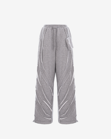 Pantaloni cu Model de Valuri, Gri