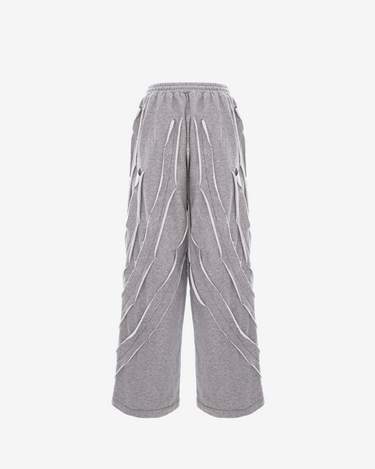 Pantaloni cu Model de Valuri, Gri