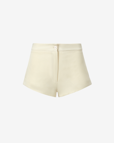 Pantaloni Scurti cu Talie Medie, Alb Laptos