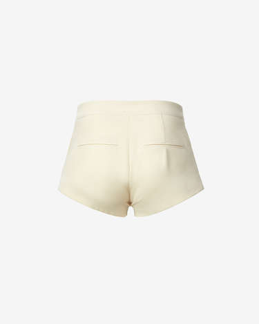Pantaloni Scurti cu Talie Medie, Alb Laptos
