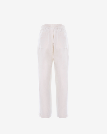 Pantaloni Tall din Bumbac, Off White