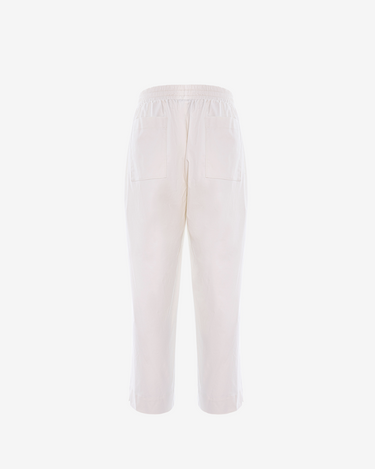 Pantaloni Tall din Bumbac, Off White