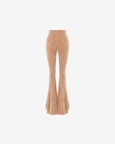 Pantaloni Trapez Blankie din Catifea, Bej