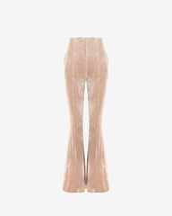 Pantaloni Trapez Blankie din Catifea, Bej