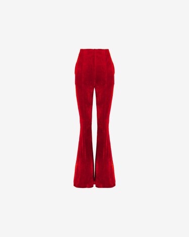 Pantaloni Trapez Blankie din Catifea, Rosii